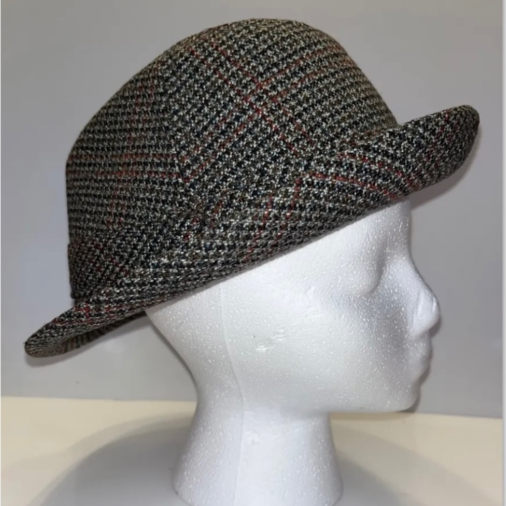 Vintage Dunn & Co Great Britain Brown Red Black Wool Tweed Fedora Hat 7